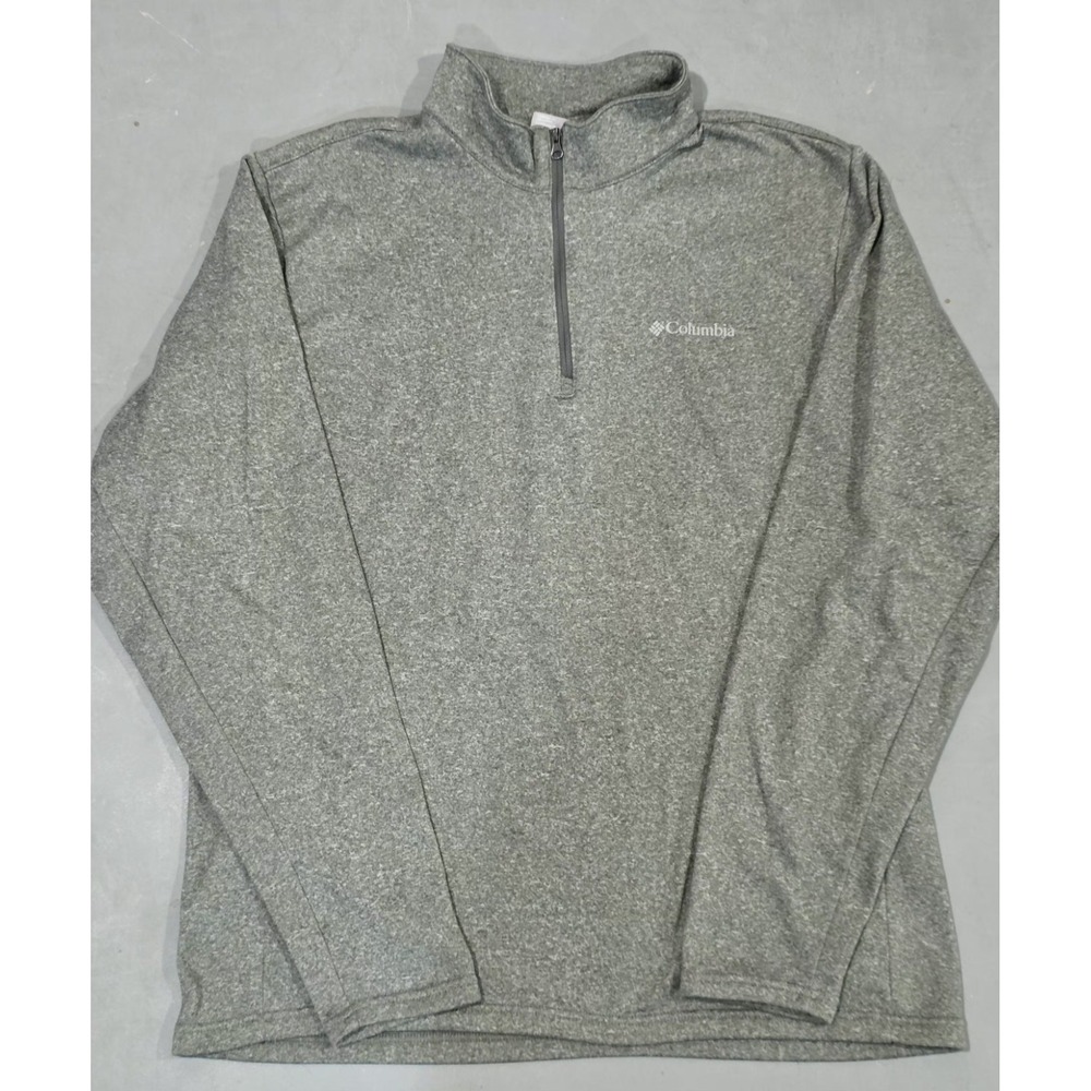Columbia 1/4 Zip Pullover Jacket Mens Size M Medium Gray Outdoors Logo